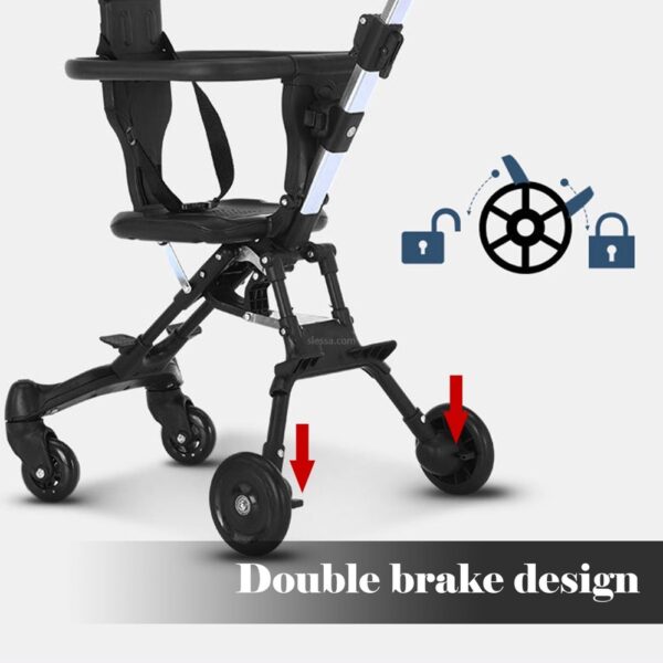 2 Way Facing Stroller With Cushion Double Brake Design