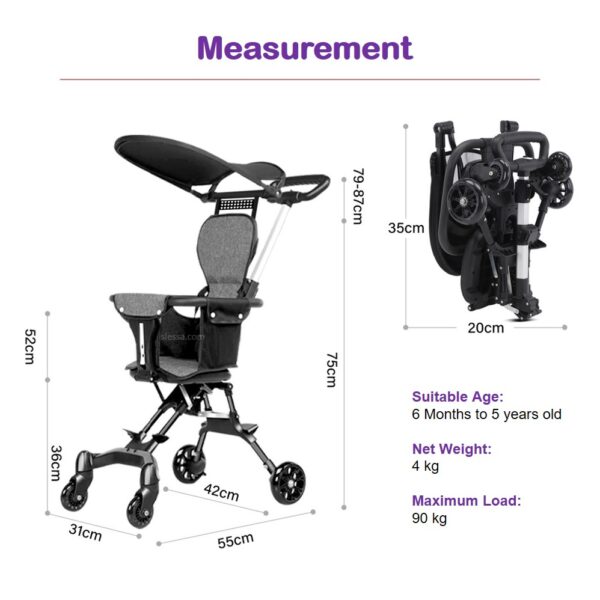 2 Way Facing Stroller With Cushion Measurement