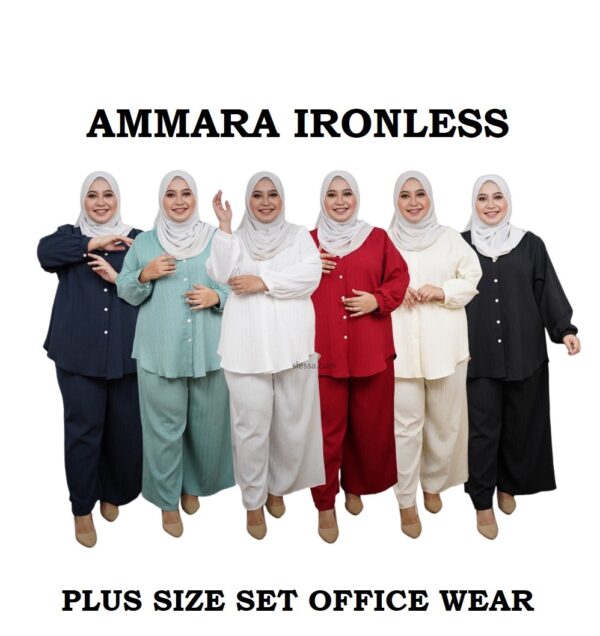 Ammara Ironless Plus Size Set Office Wear