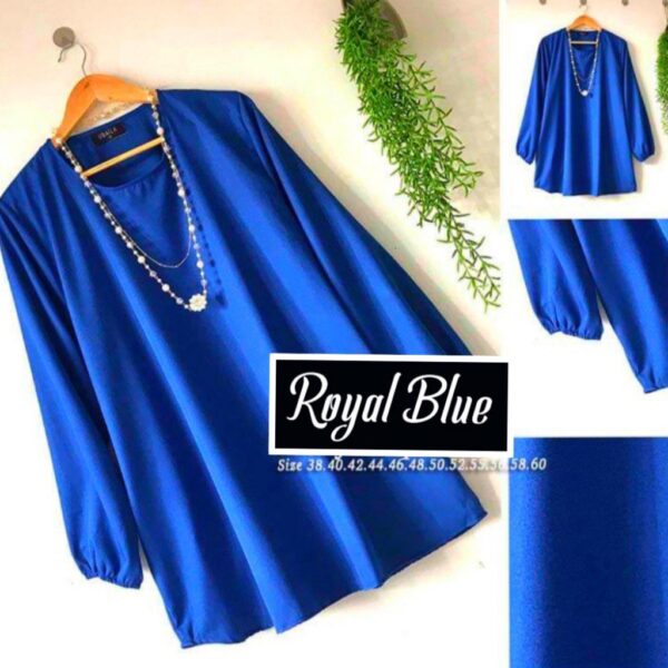 Eenara Maternity & Plus Size Ironless Office Wear Blouse Royal Blue