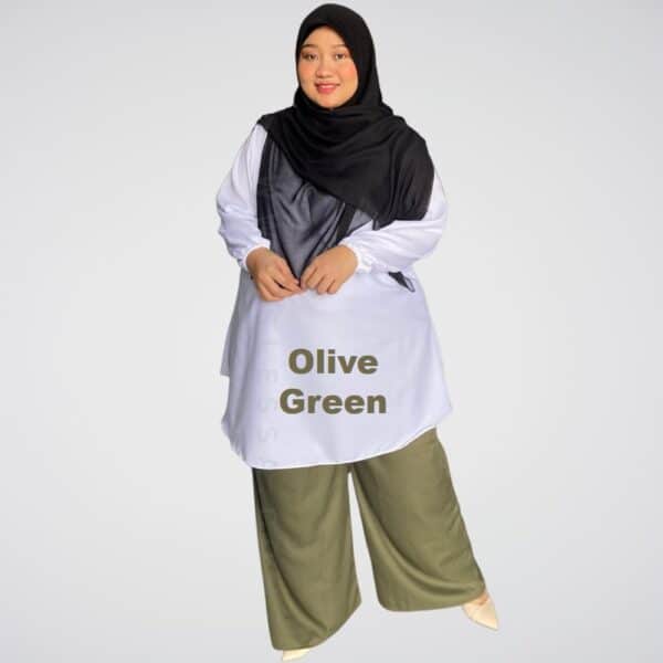 Warda Pants S-10XL Plus Size Maternity Office Wear Olive Green Model