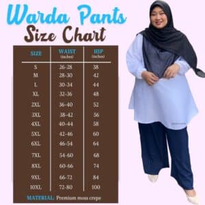 COMBO OFFER – 3 pcs Warda  S-10XL Pants at RM110 only!
